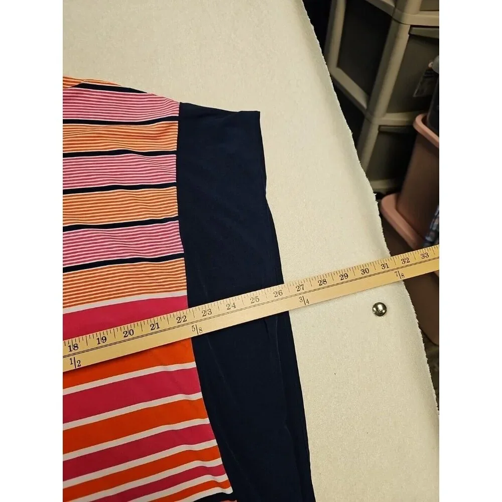 MICHAEL KORS Women's Striped Boxy Flutter-Sleeve‎ Top Multi Stripe Size M